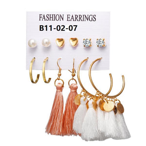 Boho Drop Dangle Long Tassel Earrings tassel earrings flower earring stud free shipping