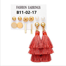 Load image into Gallery viewer, Boho Drop Dangle Long Tassel Earrings tassel earrings flower earring stud free shipping
